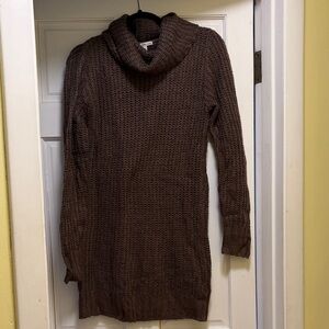 Charlotte Russe Brown Cowl Neck Knit Sweater Dress